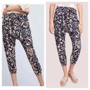 Anthropologie Hei Hei Drop Crotch Harem Pants Small Blue Printed Boho